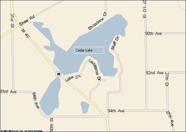 Cedar Lake, Nicholsville, Michigan