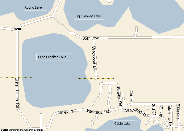 Crooked Lake-Little, Sister Lake, Michigan
